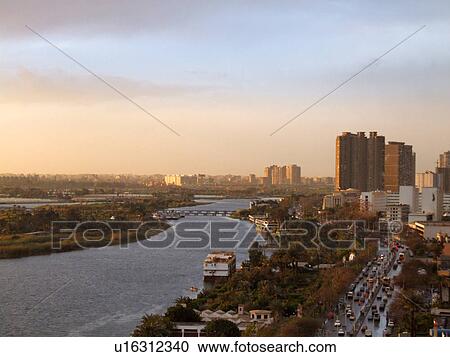 Stock Image - Egypt, Cairo, Cityscape, Nile. Fotosearch