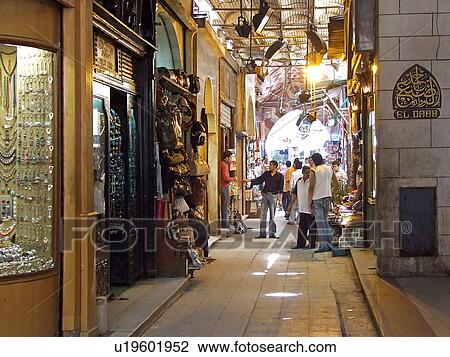 Stock Image - Egypt, Cairo, Khan, el-Khalili, Bazar. Fotosearch