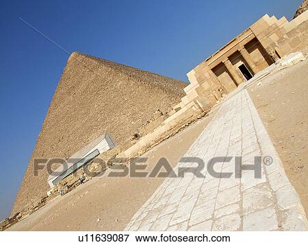 Stock Photo - Egypt, Giza, Khufu, Pyramid, Mortuary, Temple. Fotosearch