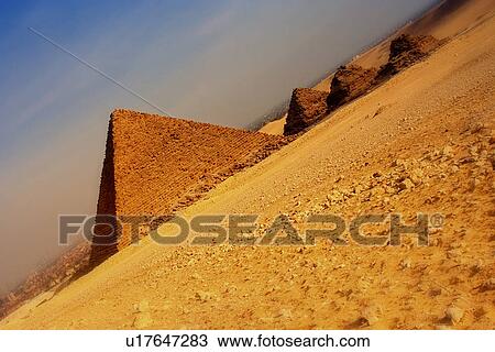 Stock Image - Egypt, Giza, Pyramid, Menkura, Small. Fotosearch