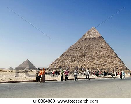 Stock Image - Egypt, Giza, Pyramids, pyramids, Khafre. Fotosearch