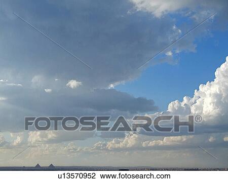 Stock Image - Egypt, Giza, Pyramids, Sky. Fotosearch