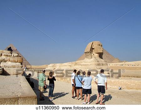Stock Image - Egypt, Giza, Pyramids, Sphinx. Fotosearch