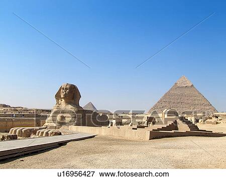 Stock Photo - Egypt, Giza, Pyramids, Sphinx. Fotosearch