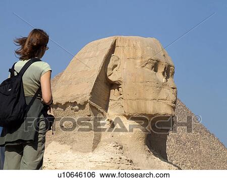 Stock Photograph - Egypt, Giza, Pyramids, Sphinx. Fotosearch