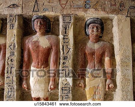 Stock Image - Egypt, Saqqara, Tomb, Irukaptah, 6th, Dynasty. Fotosearch