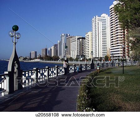 Stock Photo - capital, dhabi, UAE, cornish, cornich, abu. Fotosearch