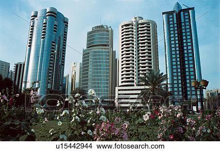 Picture - dhabi, business, towers, city, abu. Fotosearch