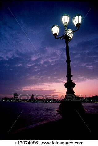 Stock Photograph - light, dhabi, side, sea, city, abu. Fotosearch
