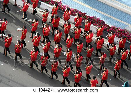 Stock Image - red, dhabi, traffic, road, corniche, light, abu. Fotosearch