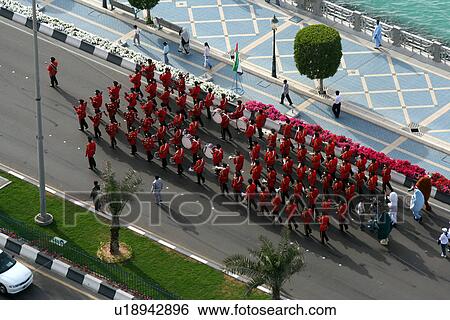Stock Photograph - red, dhabi, traffic, road, corniche, light, abu. Fotosearch