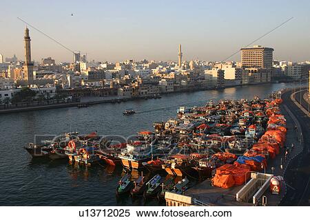dubai, deira, creek, building View Large Photo Image Stock Photography - dubai, deira, creek, building. Fotosearch