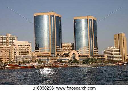 dubai, deira, creek, building, twin, towers View Large Photo Image Stock Photograph - dubai, deira, creek, building, twin, towers. Fotosearch