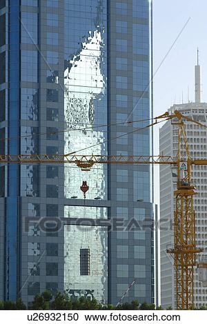 emirates, tower, reflection, dubai View Large Photo Image Stock Image - emirates, tower, reflection, dubai. Fotosearch