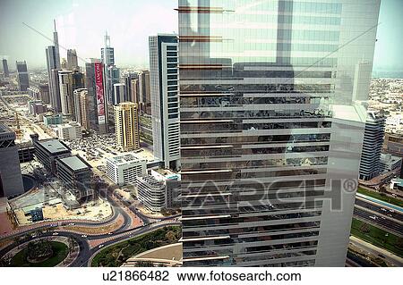 Stock Image - emirates, towers, dubai. Fotosearch