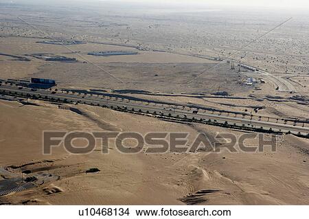 Picture - dubai, aerial, airborne, sky, december, 2006. Fotosearch