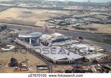 Stock Photography - dubai, aerial, dubai, emirates, mall, interchange. Fotosearch