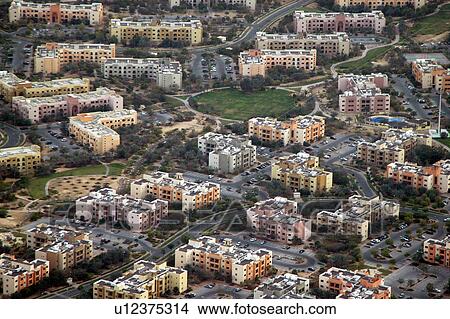 Picture - dubai, aerial, dubai, ibn, battuta, gardens, view. Fotosearch