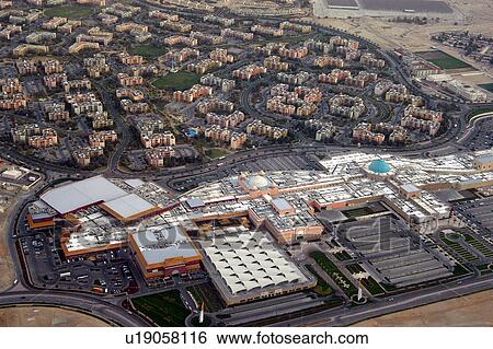 Stock Photograph - dubai, aerial, dubai, ibn, battuta, gardens, view. Fotosearch