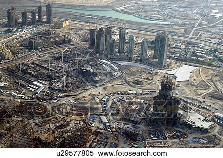 Stock Photography - dubai, aerial, dubai, burj, dubai, construction, talest. Fotosearch