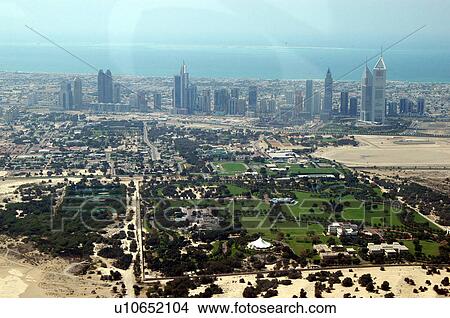 Picture - dubai, aerial, Sheikh, Zayed, Road, Skyline, Zabeel. Fotosearch