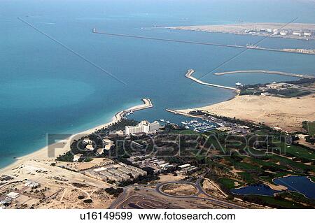 Stock Photo - dubai, aerial, dubai, palm, jebel, construction. Fotosearch