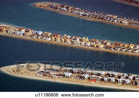 Stock Photograph - dubai, aerial, dubai, palm, jumeirah. Fotosearch