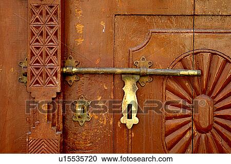 Stock Image - handle, Country, door, Sharjah, UAE, old, Arabic. Fotosearch