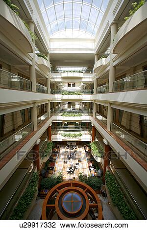 Stock Image - dubai, sheikh, zayed, road, attriun, atrium, building. Fotosearch