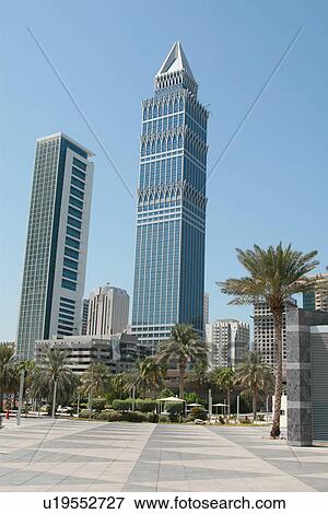 Stock Photo - dubai, shiekh, zayed, road, UP, tower. Fotosearch