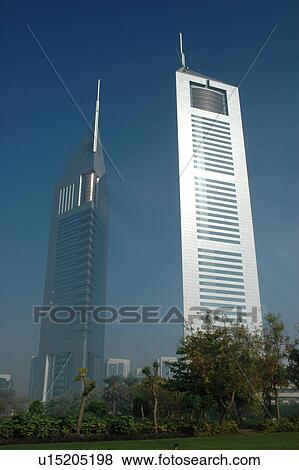 Stock Photo - sheikh, zayed, road, fog, emirates, towers. Fotosearch