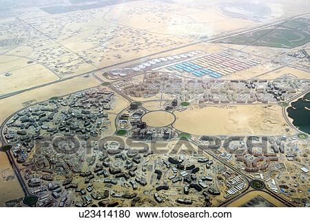Stock Image - dubai, UAE, aerial, International, City, Chinamex. Fotosearch