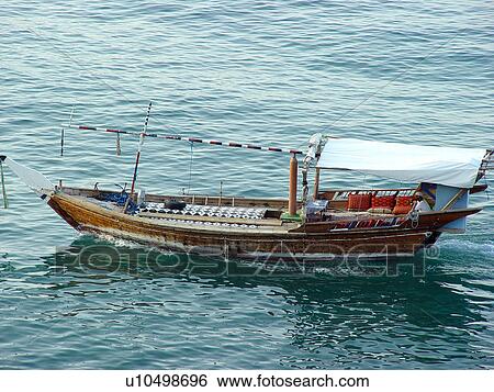 Stock Photograph - UAE, Dubai, dhows, creek, deira, bur. Fotosearch