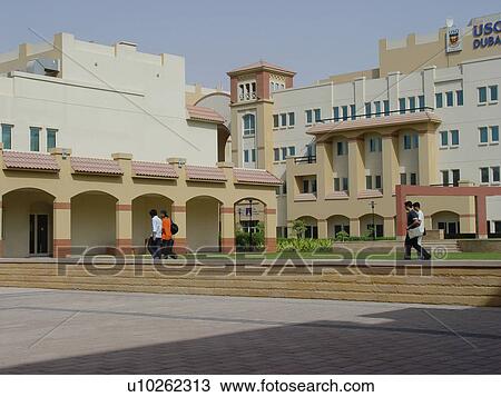 Stock Image - UAE, Dubai, Knowledge, village. Fotosearch