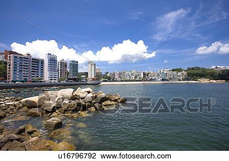 Stock Image - By a bay in Stanley, Hong Kong. Fotosearch