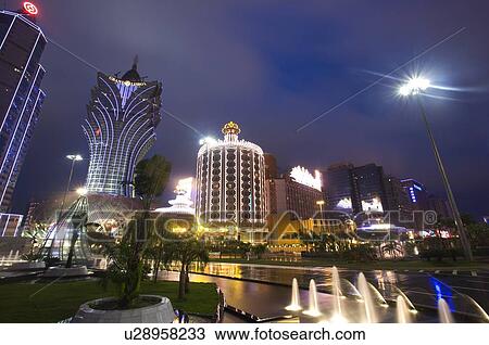 Macau cityscape at night View Large Photo Image Stock Image - Macau cityscape at night. Fotosearch