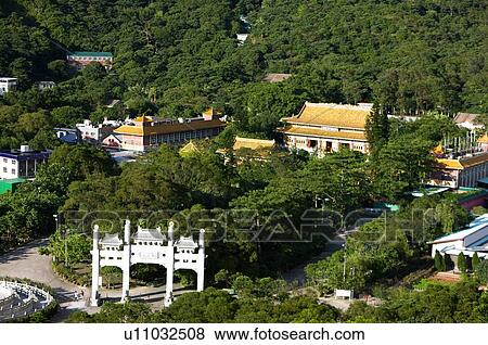 Overview of Po Lin Monastery on the Outlying Islands, Hong Kong View Large Photo Image Stock Photo - Overview of Po Lin Monastery on the Outlying Islands, Hong Kong. Fotosearch