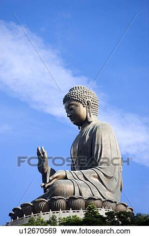 Tian Tan Buddha in the Outlying Islands, Hong Kong View Large Photo Image Stock Photo - Tian Tan Buddha in the Outlying Islands, Hong Kong. Fotosearch