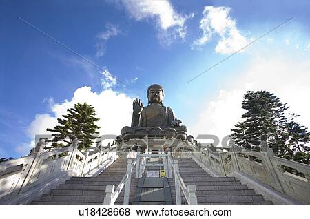 Stock Photo - Tian Tan Buddha on the Outlying Islands, Hong Kong. Fotosearch