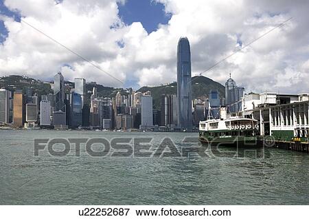 Stock Photo - Victoria Harbor during the day, Hong Kong. Fotosearch