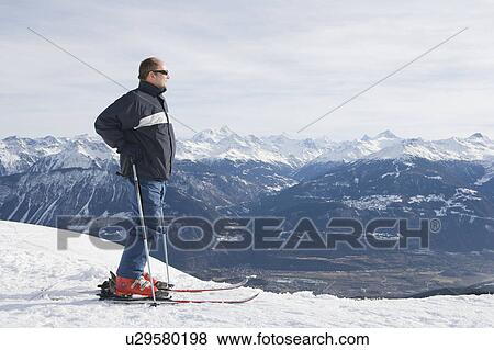 Mature adult male skier View Large Photo Image Stock Photo - Mature adult male skier. Fotosearch