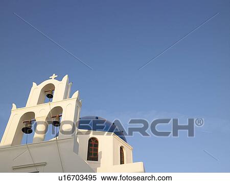 Stock Photography - Church with blue sky above. Fotosearch