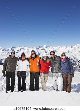 Picture - Group of friends at mountain. Fotosearch