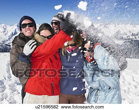 Snowball hitting group on mountain top View Large Photo Image Stock Image - Snowball hitting group on mountain top. Fotosearch