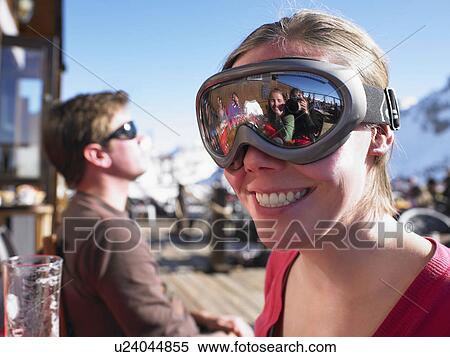 Young woman in goggles View Large Photo Image Stock Photography - Young woman in goggles. Fotosearch