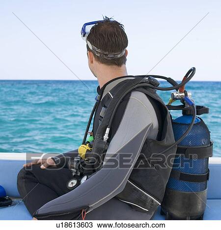 A man about to go scuba diving View Large Photo Image Stock Image - A man about to go scuba diving. Fotosearch