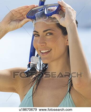 A woman snorkeling View Large Photo Image Stock Photo - A woman snorkeling. Fotosearch