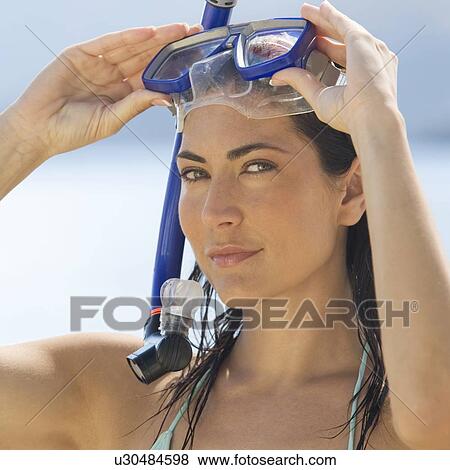A woman snorkeling View Large Photo Image Stock Photo - A woman snorkeling. Fotosearch