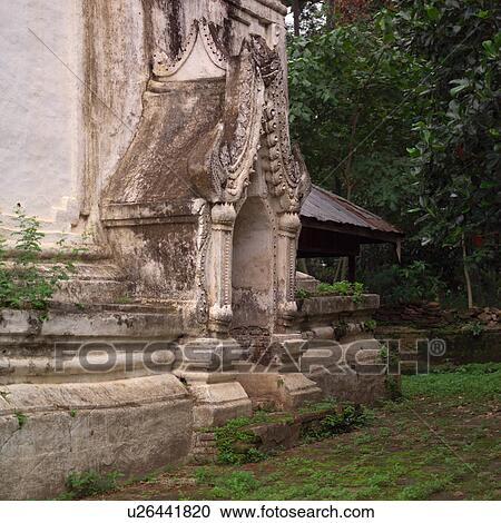 Stock Image - Entrance to Buddhist Temple. Fotosearch