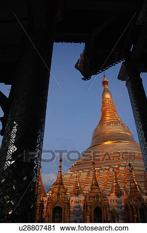 Stock Image - Temples at Dusk. Fotosearch